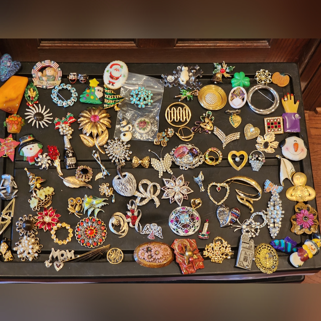 Over 50 Antique Unique Brooches